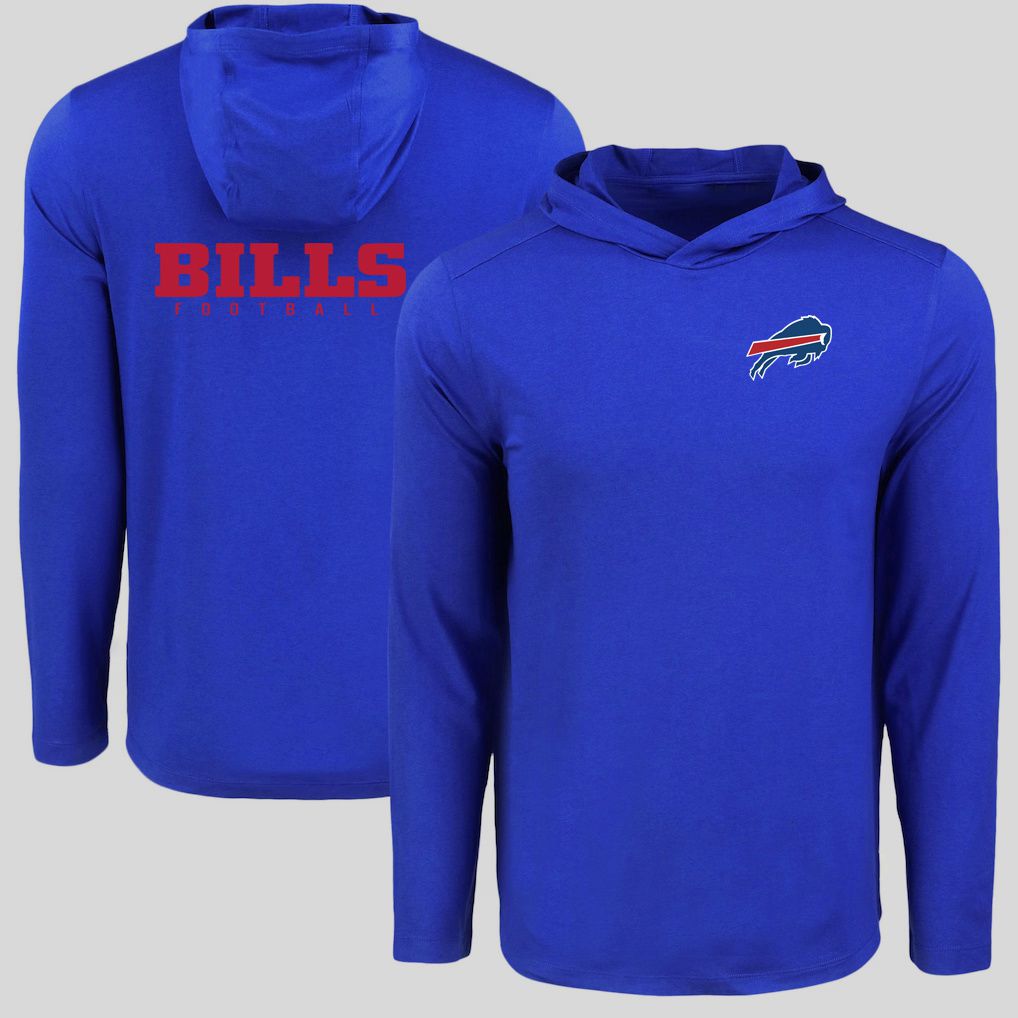 Men 2026 NFL Buffalo Bills Hooded long sleeved T-shirt blue 05